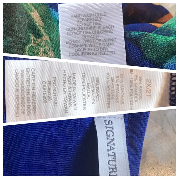 Spring Blue Palm-Printed Layered Tank Women’s 2X - Picture 5 of 8